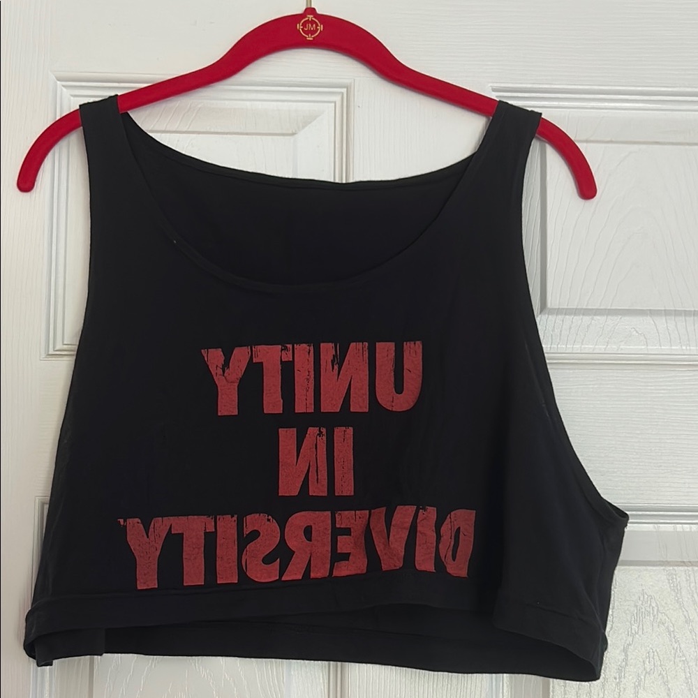 American Apparel Black and Red Crop Top